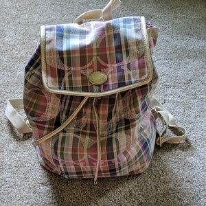 Coach Backpack Plaid